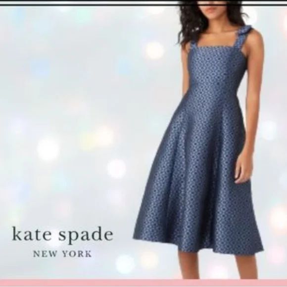 Kate Spade New York Brocade Fit & Flare Dress Size 12 Princess Flowers - Picture 2 of 11